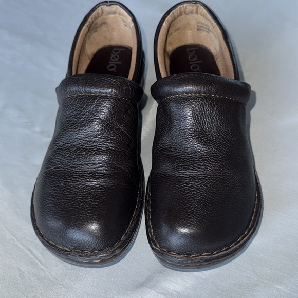 Bolo by Born Andria Professional Clogs Chocolate Brown Leather Boho Comfort Sz10 - Picture 5 of 12